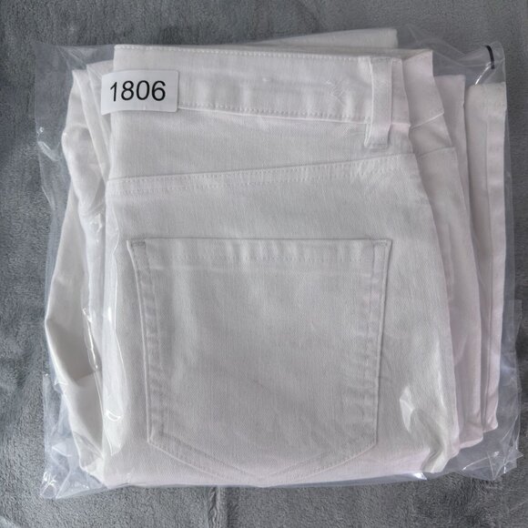 Bluespice Cargo Jeans Bootcut Leg Womens Size 9 Mid Rise White Denim Stretch - Picture 11 of 11